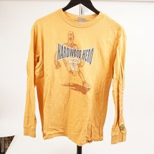Nike Yellow Hardwood Hero Nike Basketball Long Sleeve Shirt Size XL